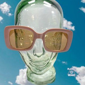 Pastel Pink Square Block Frame Sunglasses